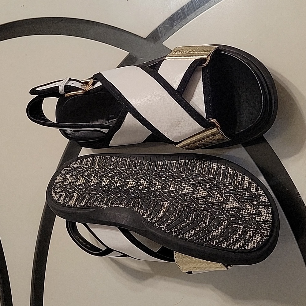 MARNI- made in Italy, white/gold leather shoes, size 38